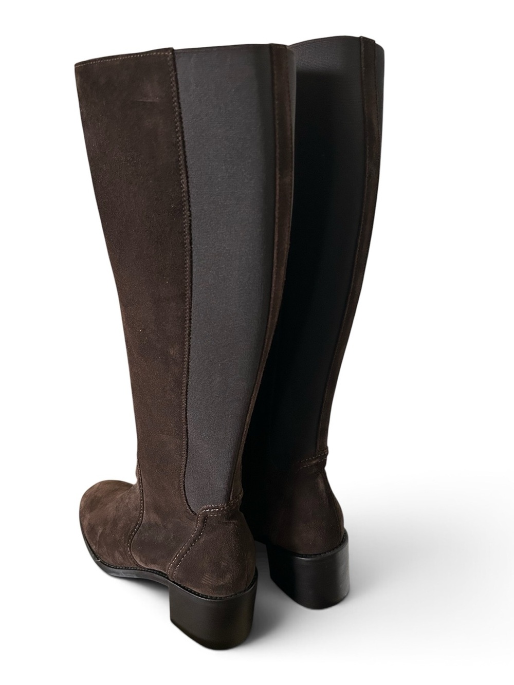 Aquatalia Brown Suede Knee-High Riding Boots/Weatherproof. Size 12 M.   NWOT